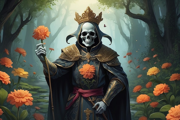 Fantasy Tarot Card Pappy Flowers Symbolism Concept Art