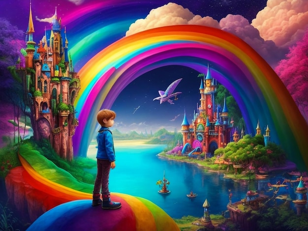 A fantasy techni color dream world child's