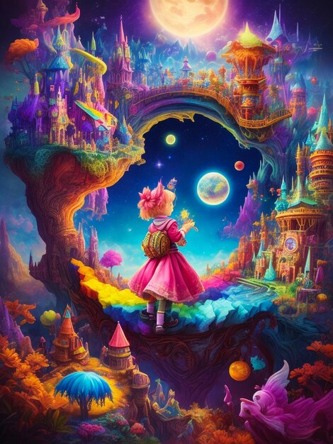 Fantasy technicolor dream world Childs wildest