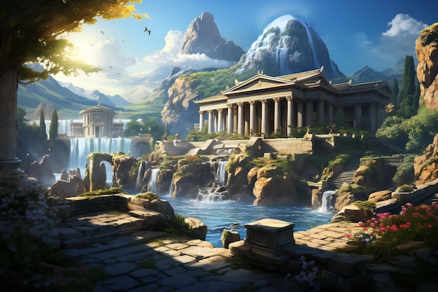 Fantasy Temple Illustration Lost City