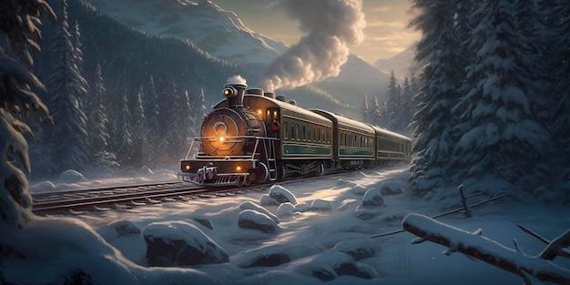 Fantasy train across a winter wilderness They enjoyed dining while enjoying snowy rail excursions