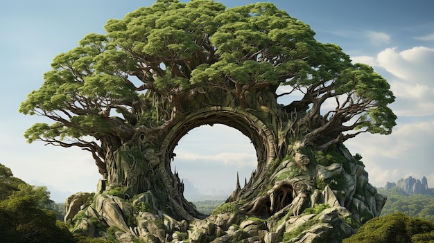 fantasy tree artwork HD 8K wallpaper Stock Photographic Image