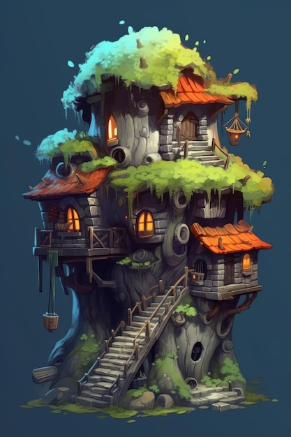 A fantasy troll house set