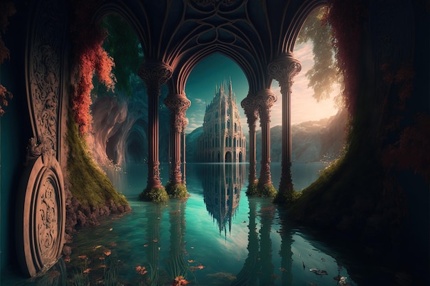 Fantasy view over the water