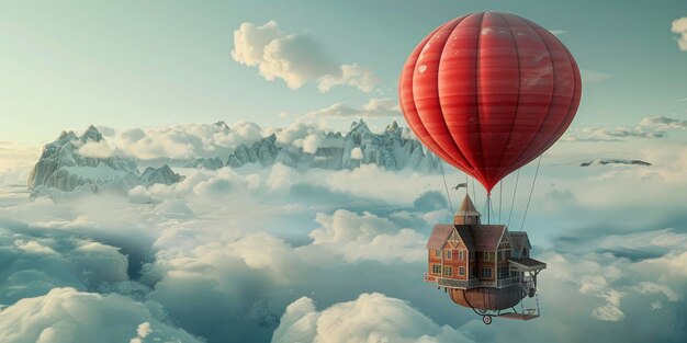 Fantasy Voyage Airship Home Soars on Red Balloon