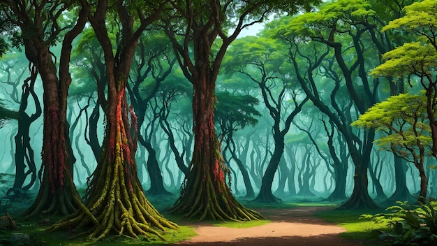 Фантастический дикий индийский лес