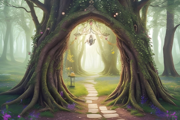 fantasy with enchanting tree backgrounds