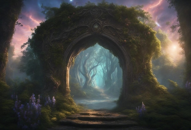 A fantasy world forest abstract background