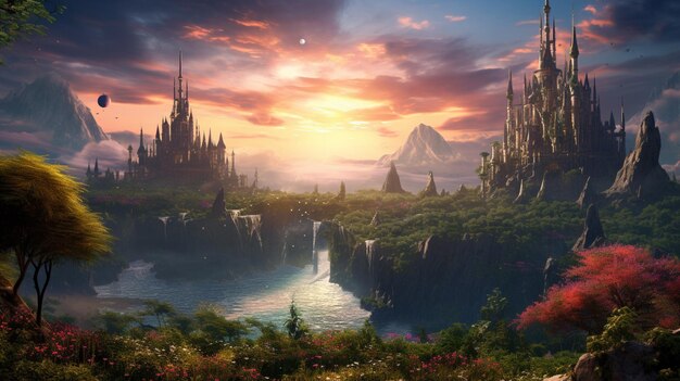 Fantasy World Landscapes background