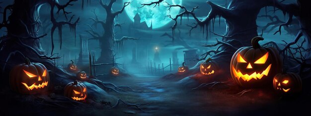 A fantasyfilled Halloween spectacle where mythical creatures roam twilight forests weaving captivating scenes with unearthly elements Banner