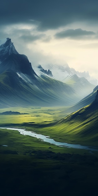 Fantasyinspired Landscape And Mountain Views Wallpaper