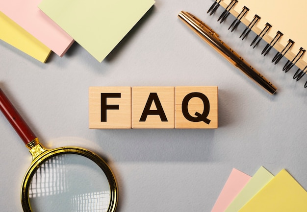 FAQ and Q concept of questions and answers in business and education.