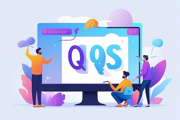 사진 faqs 개념 일러스트레이션