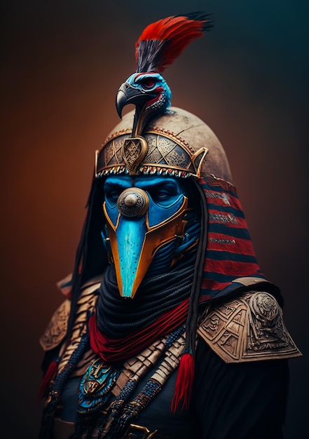 Farao Egyptische Horus-godstrijder in volledige kostuums en toebehoren