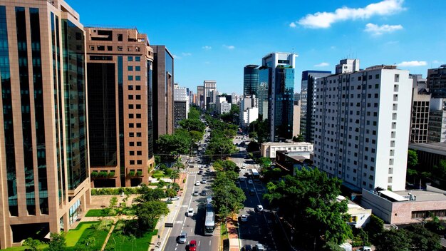 Photo faria lima avenue postcard of downtown district of sao paulo brazil