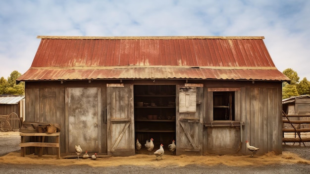 Photo farm chicken barn