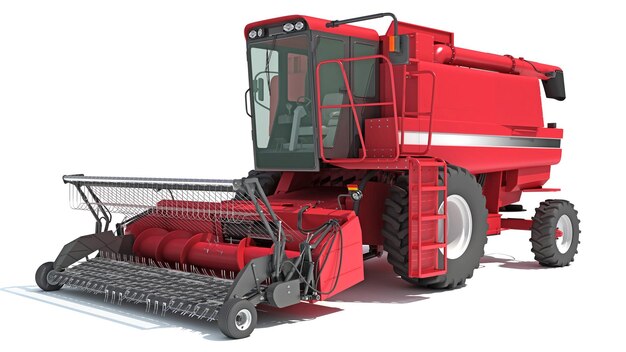 Foto agricoltura combinare harvester d rendering su sfondo bianco