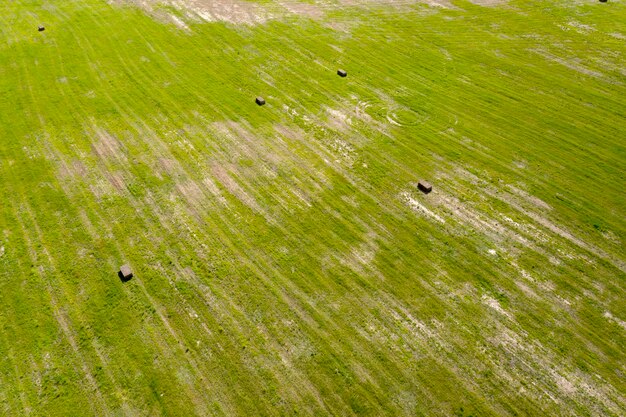 farm field agriculture view from above drone shooting top view