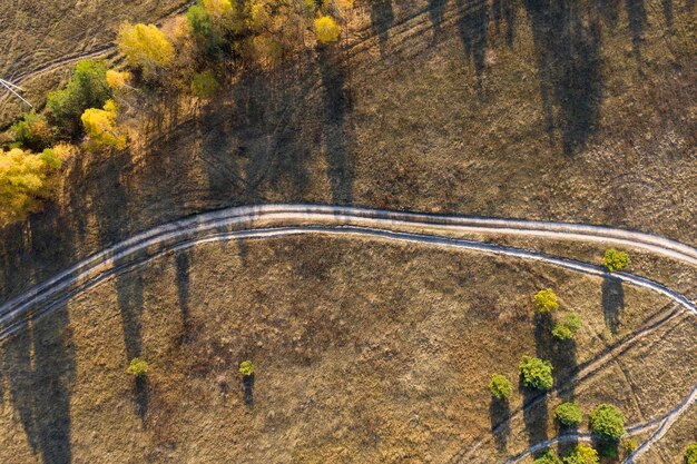 farm field agriculture view from above drone shooting