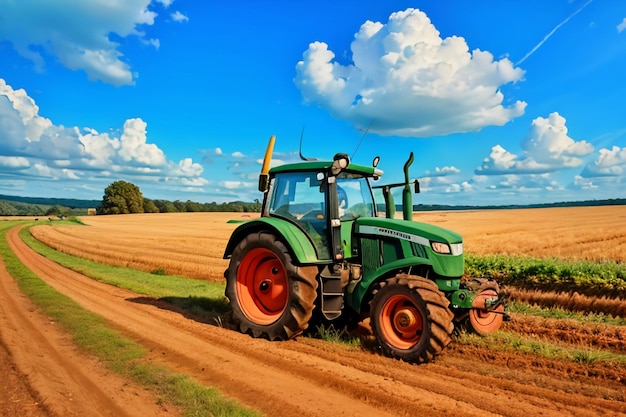 Farm heavy tractor arable land equipment mechanized agricultural equipment wallpaper background