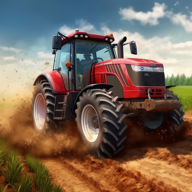 Farm heavy tractor arable land equipment mechanized agricultural equipment wallpaper background