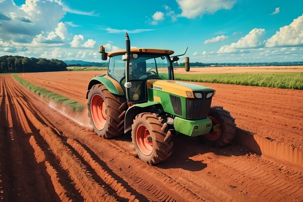 Farm heavy tractor arable land equipment mechanized agricultural equipment wallpaper background