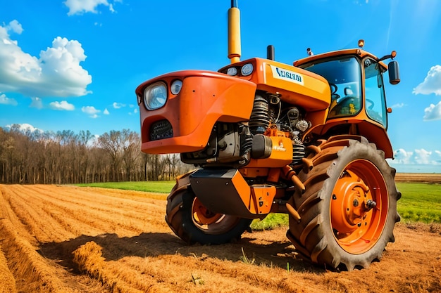 Farm heavy tractor arable land equipment mechanized agricultural equipment wallpaper background