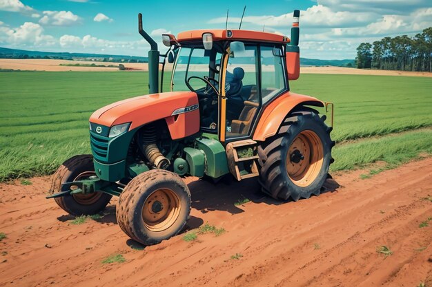 Farm heavy tractor arable land equipment mechanized agricultural equipment wallpaper background
