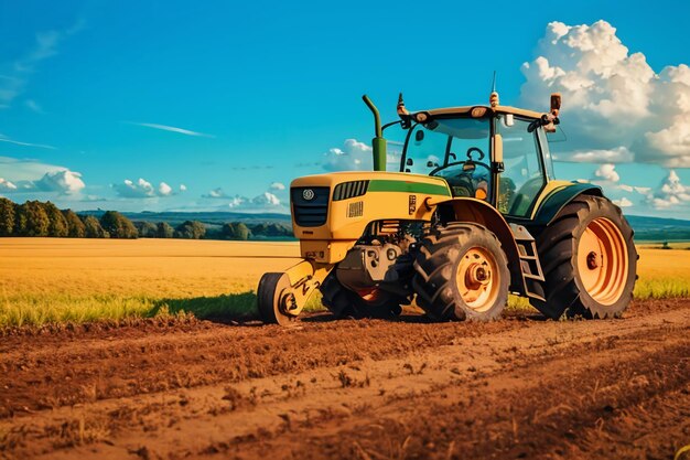 Farm heavy tractor arable land equipment mechanized agricultural equipment wallpaper background