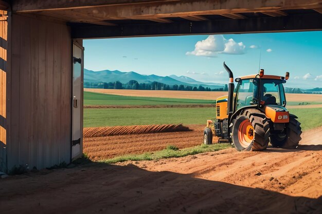 農業用トラクター 機械化された農業用機器 壁紙の背景