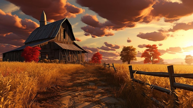 farm house HD wallpaper photographic image