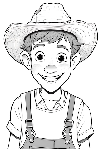 Farm Kid Coloring Page