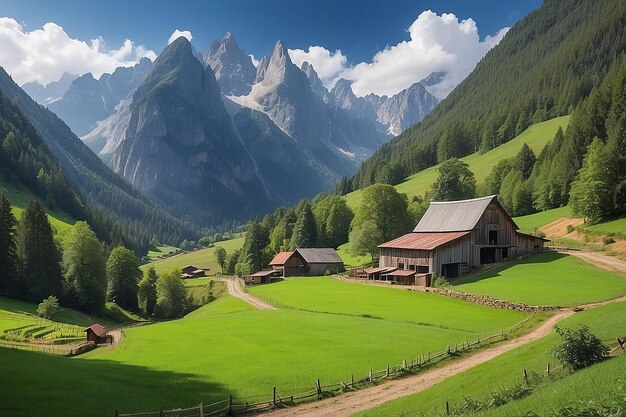 A farm in the mountains