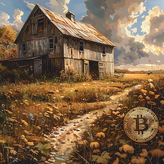 Farm Visit With Bitcoin Crop Circles Bitcoin Barn Paintings Photo of Trending Poster Background