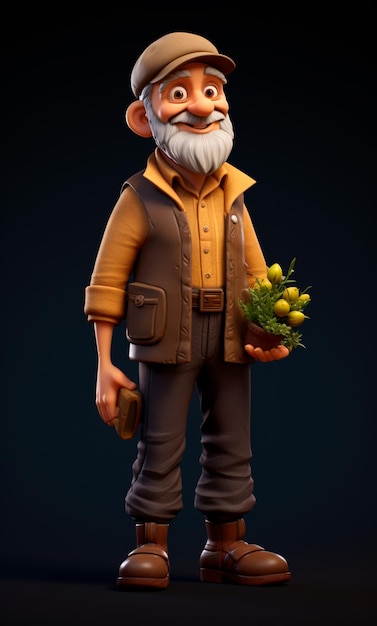 farmer cartoon 3d character