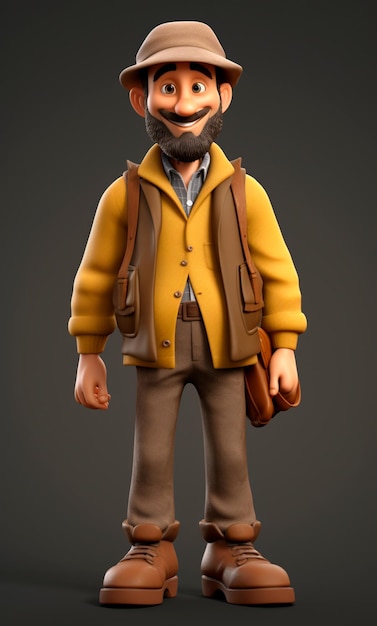 farmer cartoon 3d character