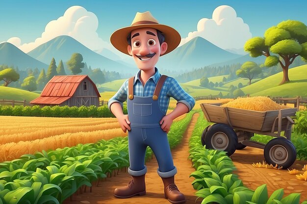 Farmer Cartoon Character Illustration