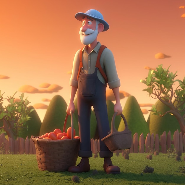 A Farmer Cartoon Character