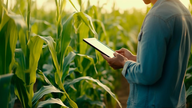 farmer in corn field