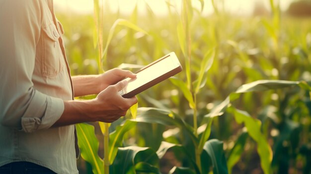 Photo farmer in corn field