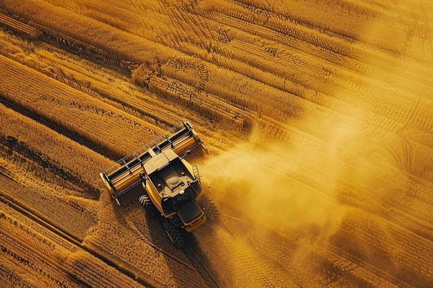 A farmer driving a combine harvester in a field of barley