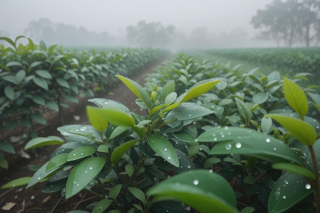 farmer field in winter morning