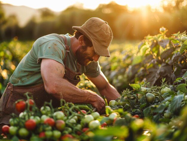 Photo farmer in the field