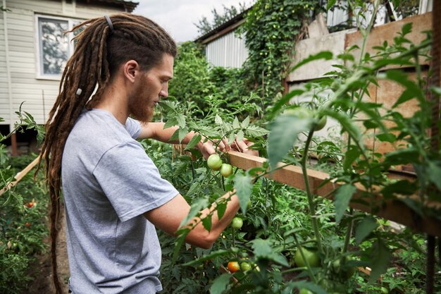 Farmer in the garden