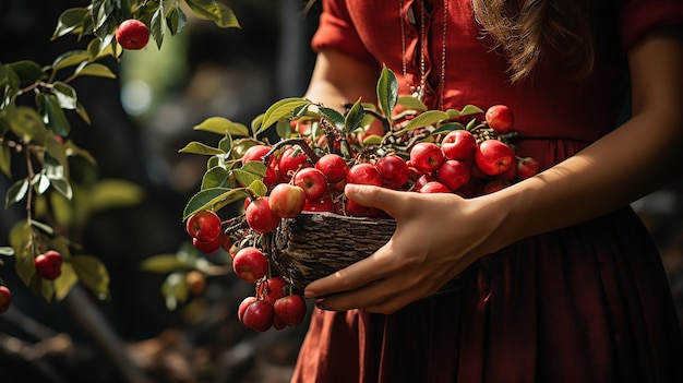 Farmer Harvesting Apples