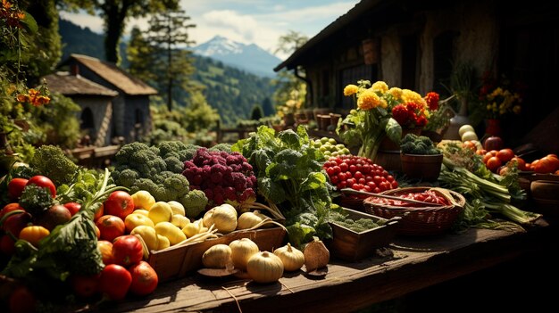 写真 伝統と現代を融合させた新鮮な野菜を収する農家