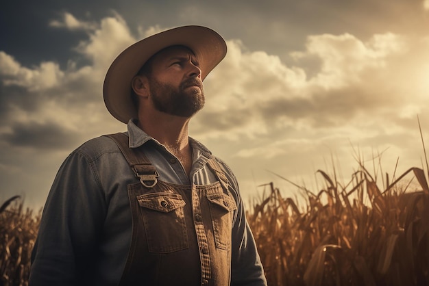 A farmer in his field