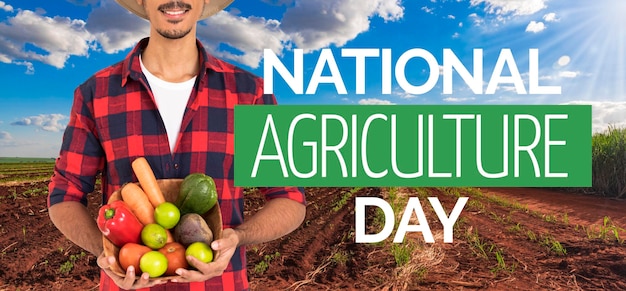 Photo farmer midsection at countryside concept image for national agriculture day