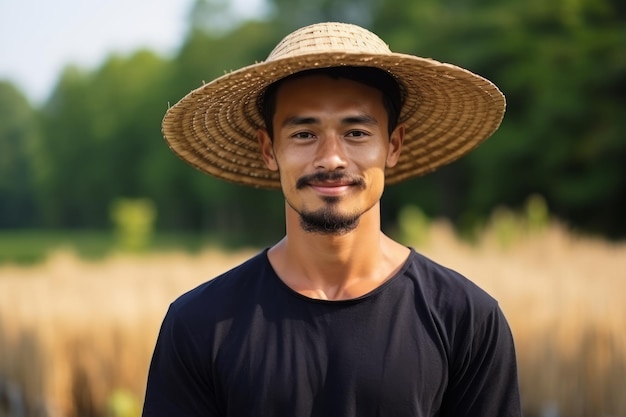 Farmer in a rice field