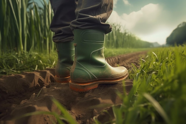 Farmer rubber boots Generate Ai